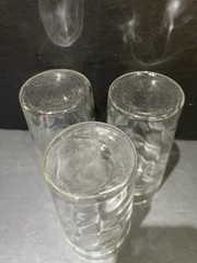 Set of 3 Etched Floral Tumblers | Vintage Highball Cocktail Glasses Elegant