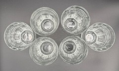 6 Libbey Crisa Clear 8 Panel Tumblers – 12 Ounces – EX!
