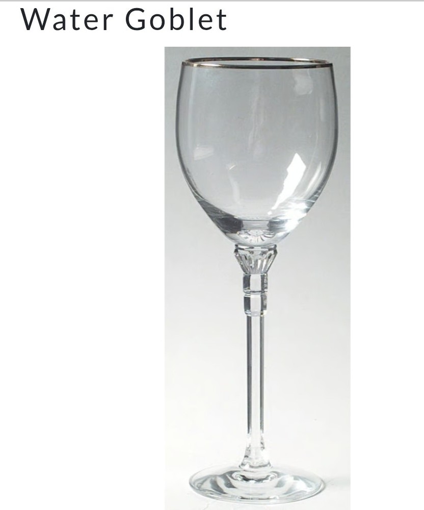 Lenox Phoenix Gold Trim Water Goblet Glasses Set of (2) 8¾» EUC Drinkware VTG