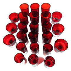 Luminarc Red Vintage 24-Piece Clear Footed Stem Full Set Drinkware