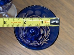 Vtg EDO KIRIKO Japan Cobalt Blue Hand Blown Crystal Aperitif Glass SET OF 3