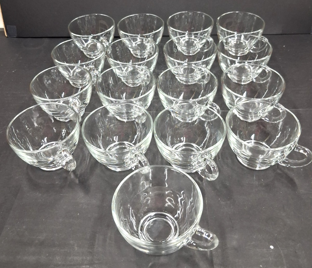 17 Anchor Hocking Clear Glass Tea Or Punch Cups