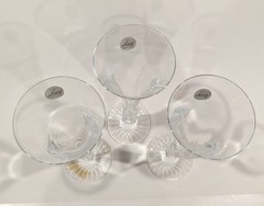3 Cristal d’Arques Millennium Year 2000 Crystal Glass Champagne 10″T Vintage