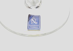EXQUISITE RARE NACHTMANN LICHTCRYSTAL CRYSTAL FROSTED RAM HEAD 10″ WINE GLASS
