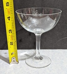 Crystal Champagne Sherbet Glass Atomic Starburst MCM Space Age Replacement Piece