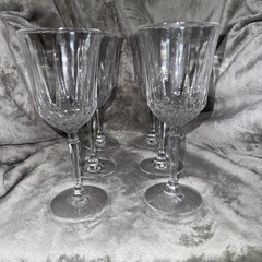 Set Of 6Elegant Cut Glass Wine Glasses, Possibly Vintage European Crystal