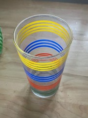 Vintage Primary Fiesta Colors Hiball Iced Tea Glass 6.5″ tall 12 oz.
