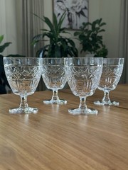 Webb and Corbett Georgian Pattern (?) Stemmed Wine Goblet – Set Of 4