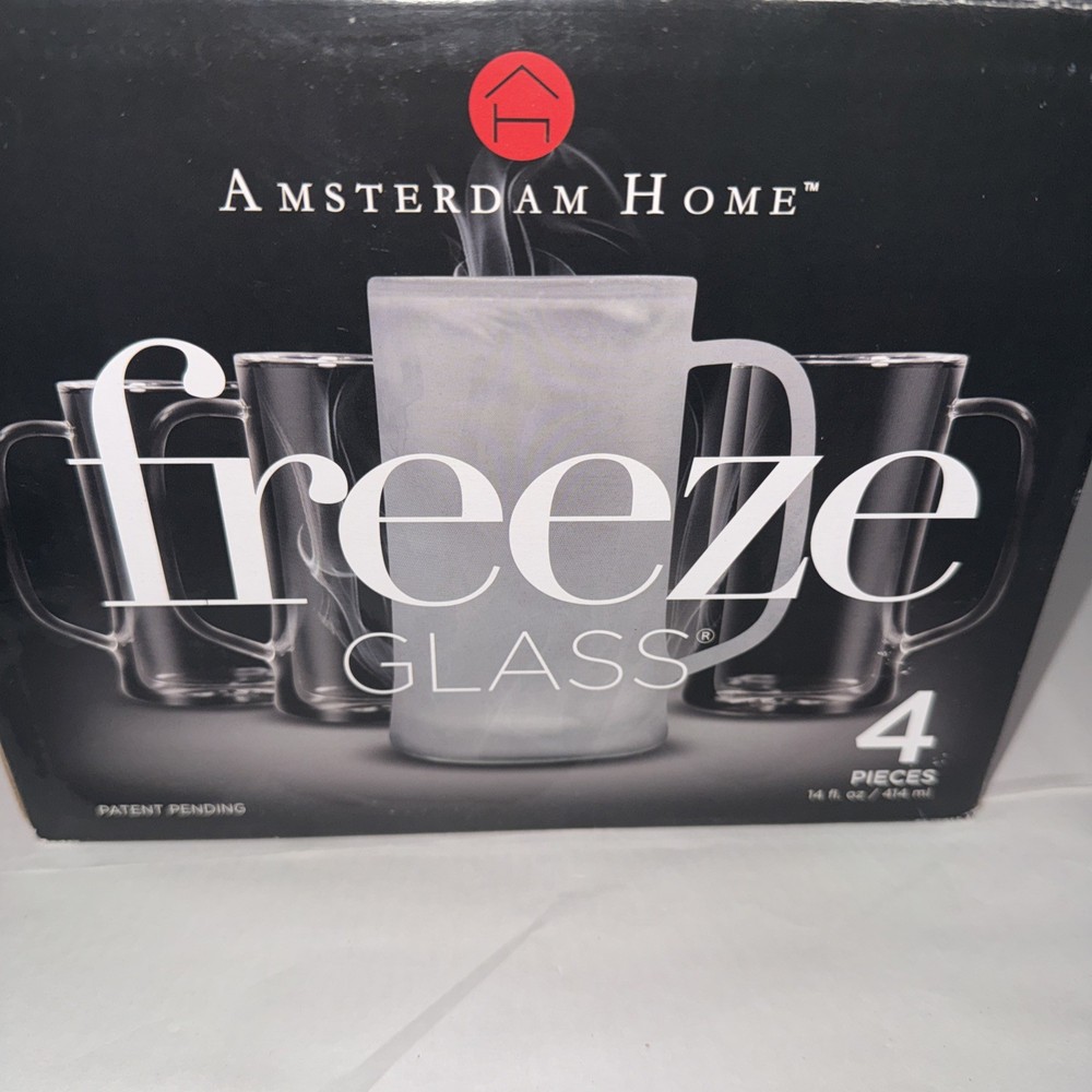 Freeze Glass Mugs by Amsterdam Home Lot Of 3