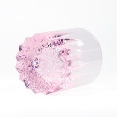 Pink Crystal Glass Rocks Whiskey Glass Popular Glass Cut Clear 8oz For Brandy