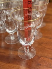 Golden Lace by Fostoria Iced Tea Glasses Set of 8 Vintage Water Etched w/h Gold