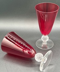 2 Morgantown Red Golf Ball Stems 7” 11 Oz. Iced Tea Tumblers