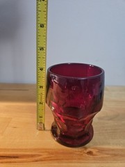 Vintage Anchor Hocking Ruby Red Viking Georgian Honeycomb Juice Glass