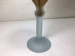 NN30 Vintage Antique A Set 8 Frosted Art Glass Goblet Wine Glass For Gift