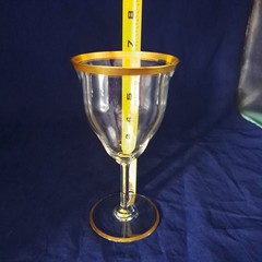Hawkes Gold Bands Water Goblet With Gold Trim Elegant Vintage Glassware