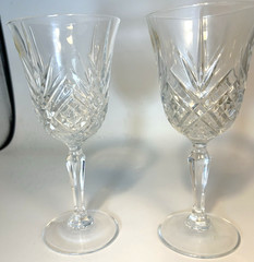 Set of 2 Crystal D’Arques 24 Lead Crystal Wine Glasses/ Water Goblets France