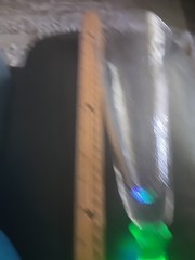 1 Glow GREEN Base Uranium Handblown 8.5″ X 3″ Pilsner Crackle Glass. NO chips