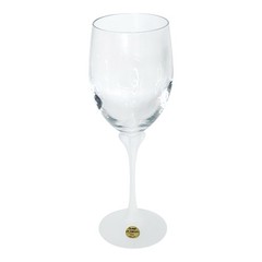 Cristal D’Arques Durand France UZES SATINE White Frosted Glass Water Goblet