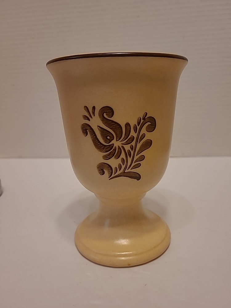 Vintage Pfaltzgraff Village 5.25″ Stoneware Wine Water Juice Goblet Beige Brown