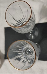 Mikasa ‘Golden Lights’ Crystal Water Goblets/9″ Discontinued Set Of 4/New In Box
