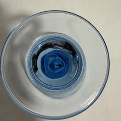 Set of 6 Vintage Blue Optic Swirl Stemmed Goblets Wine Water Glasses France 6…