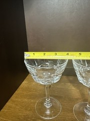 2 Champagne Glasses W. M. Dalton Cherbourg French Lead Crystal No.3 France 6 oz