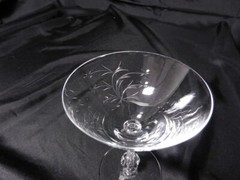 Tiffin Lenox Kingsley Champagne Tall Sherbet Clear Cut Air Drop Stem 5 1/8″ T