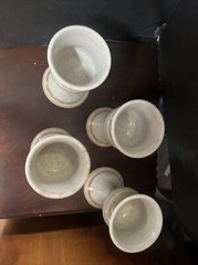 Vintage mid century Modern Studio Pottery Bird Seagull Goblets Goblet Cups