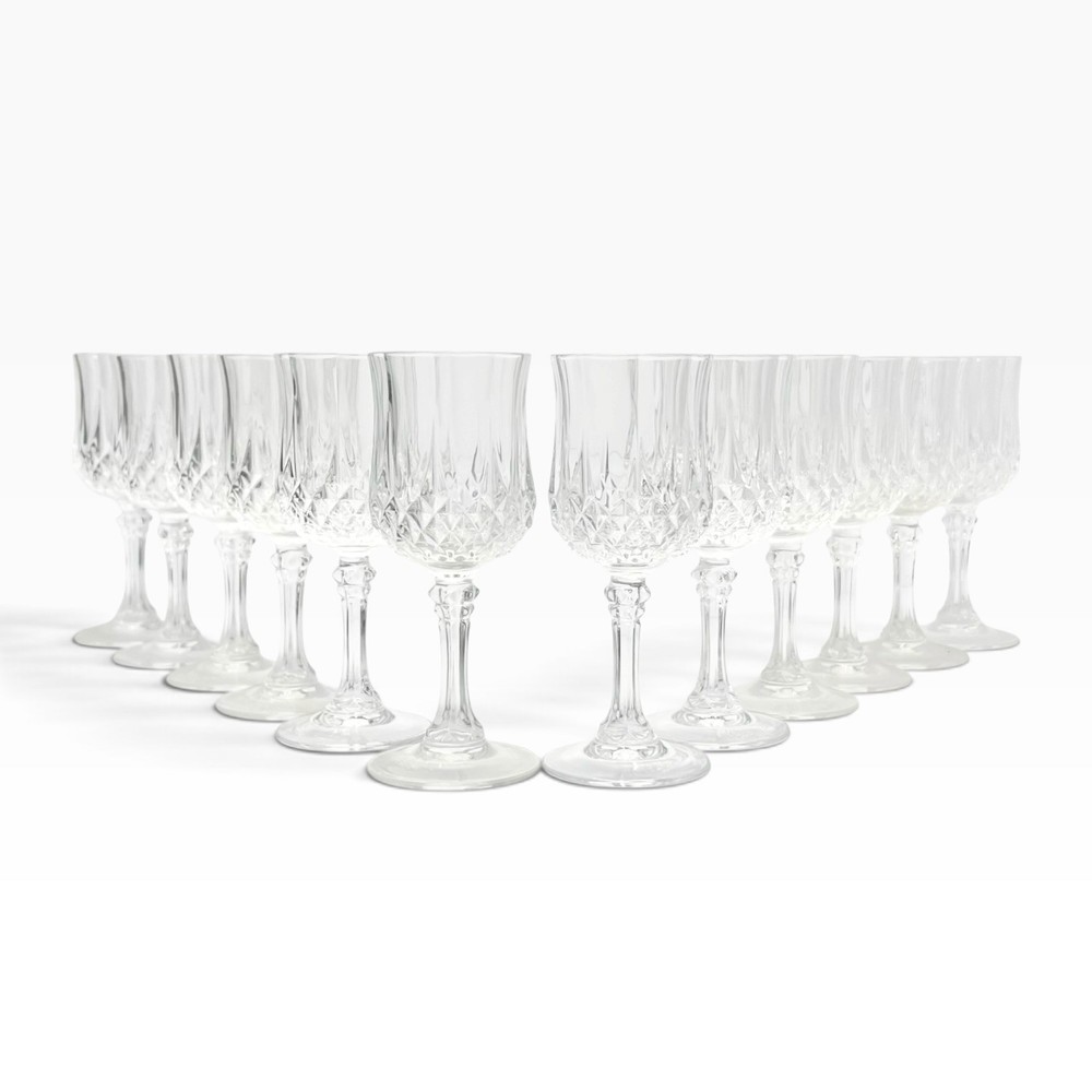 Cristal d’Arques “Longchamp” 12 Crystal Cordial Liqueur Wine Glasses 4 5/8” 2oz