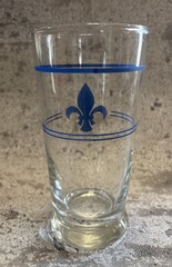 1- Apilco Design ICON Blue Fleur De Lys Libbey 14 OZ Glass Tumbler