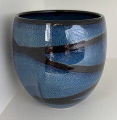 Teavana Japan Porcelain Blue and Black Tiger Tea Cup 3-1/2″ tall Great condition