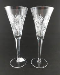 Vintage 6 Millennium Series Waterford Champaign Flutes, Health Love Continental