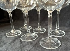Bohemia Crystal «Isabelle» Water & Wine Glasses Faceted Stem Set of SIX