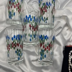 MCM Five Multicolor Grapes Tumblers Water / Juice Glasses. See pics.