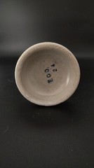 Handmade Goblet Ceramic Pottery 3oz. Glazed Stoneware Blue/White 5.5”
