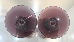 2 Bryce Amethyst Purple Aquarius Juice Glasses Diamond Stems 5.5″ Tall