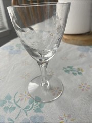 Tiffen Vintage 5 inch Etched/Cut Floral Sherry/Cordial Stemware