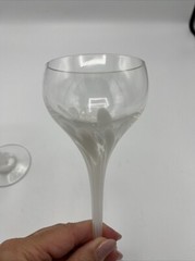 Rosenthal Snowflower Cordial Glass White Confetti Crystal Lot of 2 6 1/8″ Tall