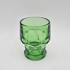 Vintage Viking Green Georgian Tumbler Glass Honeycomb 6 ounce 3.5″