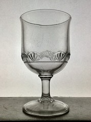 EAPG Antique Bryce, Higbee YALE Clear Glass Water Goblet SCALLOPED FLOWER BAND