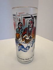 VTG 1959 LIBBEY FROSTED GLASS TUMBLERS SET OF THREE COLORADO RUSH MCM