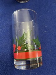 🎄Vintage Libbey Christmas Holly And Ribbon Highball Glasses, Set Of 8, 1980s