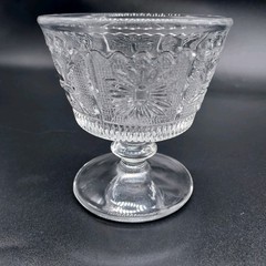 Set of 6 Antique Westmorland Princess Feather Clear Low Sherbet Glasses