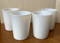 VTG Hazel Atlas Opalescent White Milk Glass Juice Tumbler 3.5” Tall Set of 4