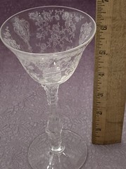 1 Cambridge Crystal Rose Point Liquor Cocktail Glass 6″ Height HOLDS 3 OZ