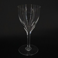 Genova by Baccarat Crystal Water Glass Goblet 6-Sided Thumbprint Cut Stem