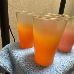 Set of 6 Blendo Orange Pink & Yellow Ombre Juice Glasses MCM 4″ Tumblers