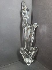 Vintage Rare Tiffin Glass Flower Deer Floater