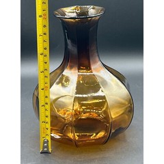 1980s Vintage Colonial Tiara Glass Burnt Honey Carafe and four Tumbler glasses