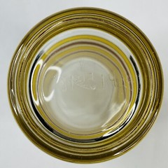 Set of 8 Vintage Tumblers Glasses Amber Glass Red Yellow Stripe